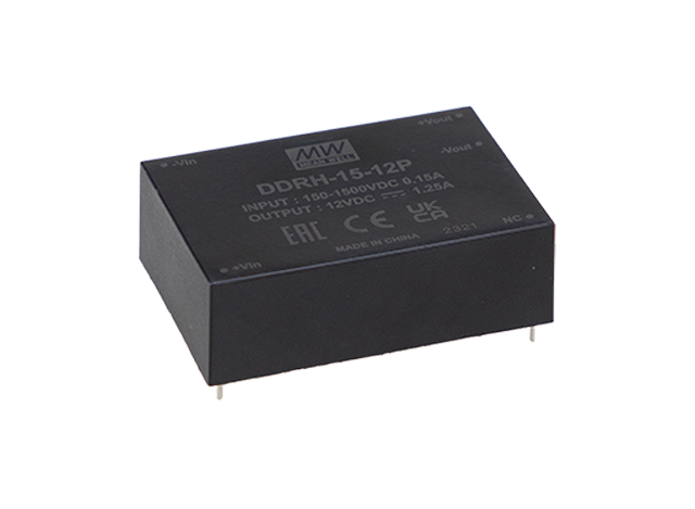 明緯電源DDRH-15系列150~1500Vdc超寬輸入DC-DC轉(zhuǎn)換器
