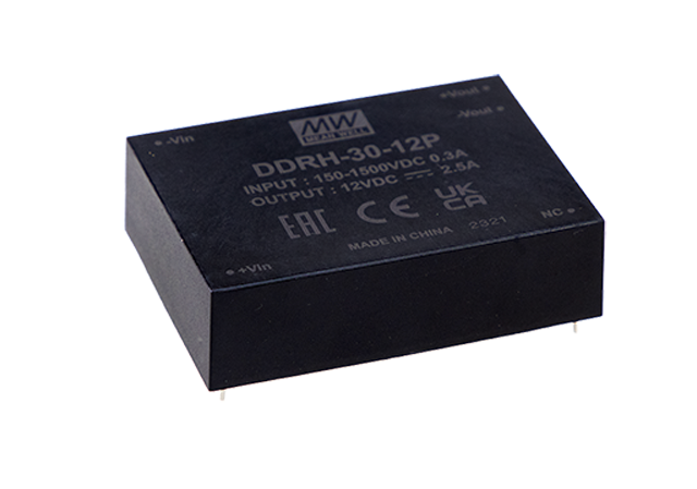 明緯電源DDRH-30系列150~1500Vdc超寬輸入DC-DC轉(zhuǎn)換器