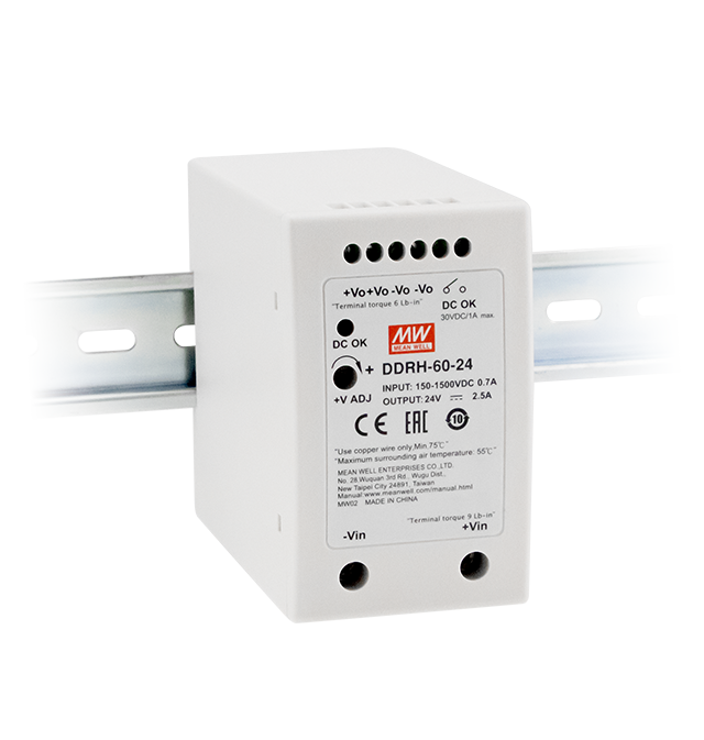 明緯電源DDRH-60系列150~1500Vdc超寬輸入DC-DC轉(zhuǎn)換器